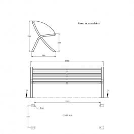 Banc Urbain lames  teck en compact