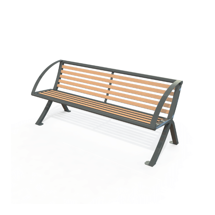 BANC GAMME HORIZON AVEC ACCOUDOIRS PEINT + TECK