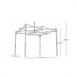 Stand Pliant Pro 3x3m - 9m², Tente, Barnum, Tonnelles, Chapiteaux, Kiosque, Tente de réception, Abri pliant