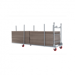 Chariot de transport - ZOWN-Maxchief- pour tables 120/150/180/244x76cm .Structures acier grise. , résistante.