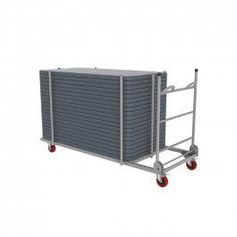 Chariot de transport - ZOWN-Maxchief- pour tables 120/150/180/244x76cm .Structures acier grise. , résistante.