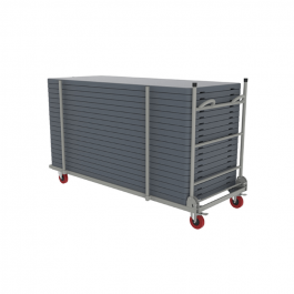 Chariot de transport - ZOWN-Maxchief- pour tables 120/150/180/244x76cm .Structures acier grise. , résistante.