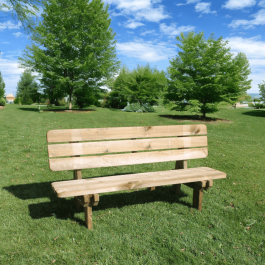 Banc Sylvestre en bois avec dossier 180 cm