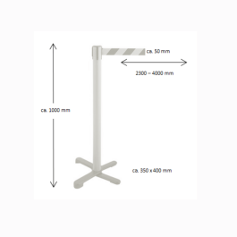 Poteau de guidage avec sangle  pour délimitation zone ou foule
