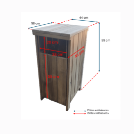 Corbeille Oléa  pin du nord traité – 90  litres