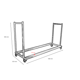 Chariot de transport et de stockage pour chaises Florence