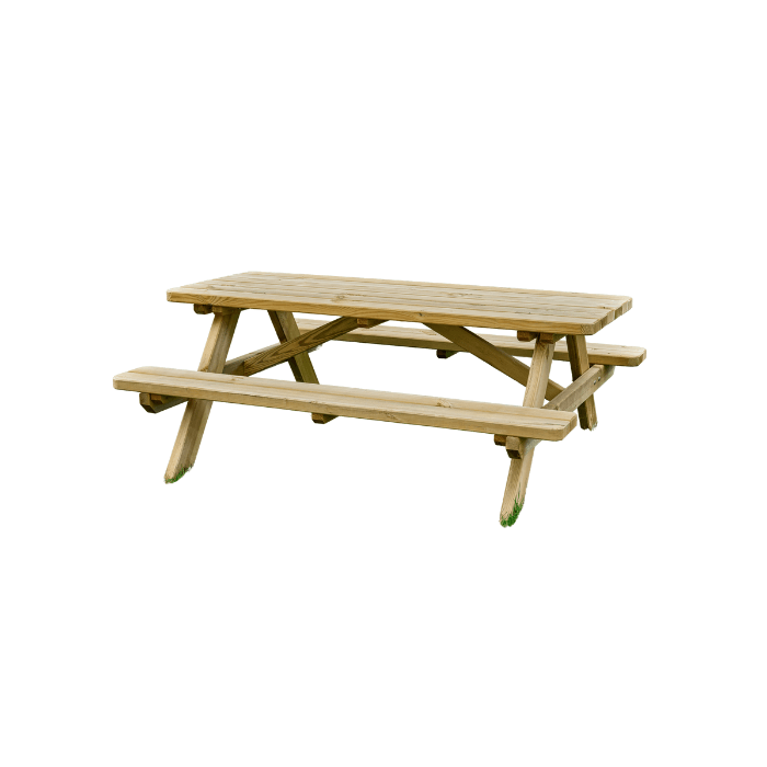 Table pique-nique en bois à poser 180x75cm résistante, solide , éco-responsable Poids : 87 kg