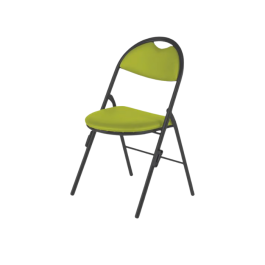 Chaise pliante Florence  accrochable en tissu M1 piètement noir COLORIS VERT