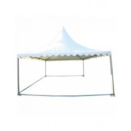 PAGODE ALU 5x5m 25m²-hauteur mur 2.20m-Complète