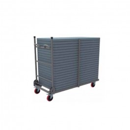 Chariot de transport - ZOWN-Maxchief - pour tables rectangulaires 120x60cm .Structures acier grise. , résistante.